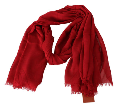 Écharpe unisexe à franges en cachemire rouge Missoni