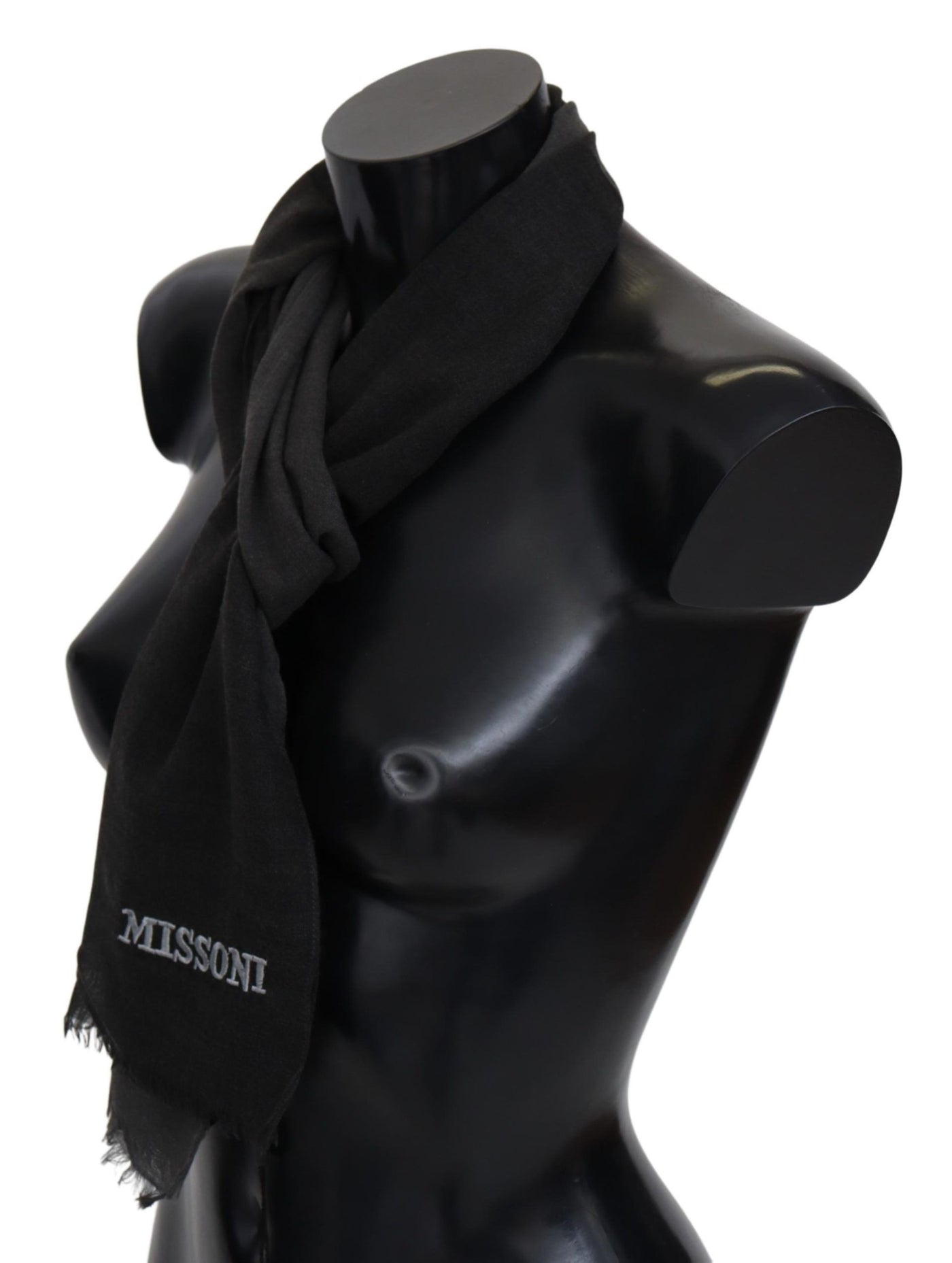 Écharpe unisexe noire Missoni 100 % laine