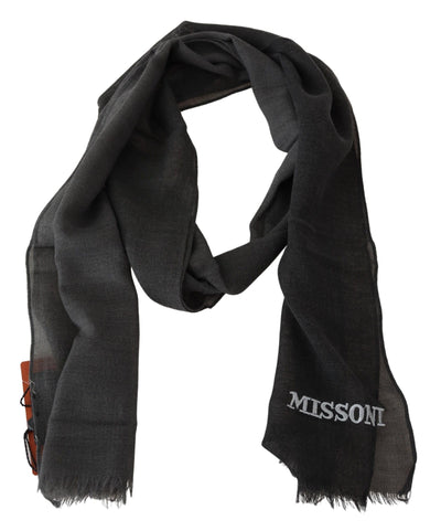 Écharpe unisexe noire Missoni 100 % laine