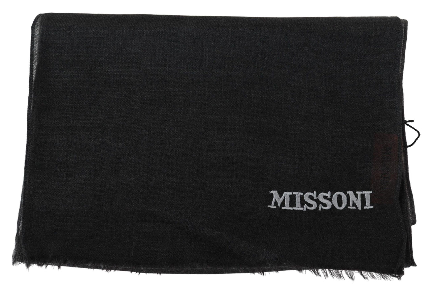 Écharpe unisexe noire Missoni 100 % laine