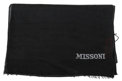 Écharpe unisexe noire Missoni 100 % laine