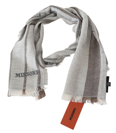 Écharpe unisexe en laine à rayures multicolores Missoni