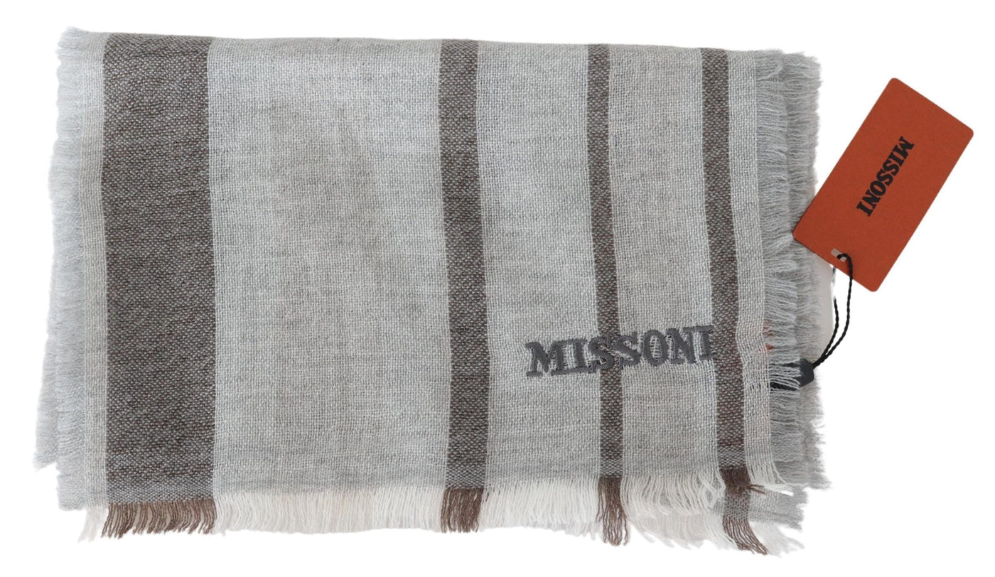 Écharpe unisexe en laine à rayures multicolores Missoni