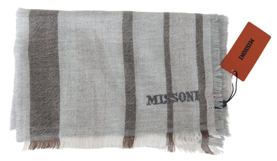 Écharpe unisexe en laine à rayures multicolores Missoni