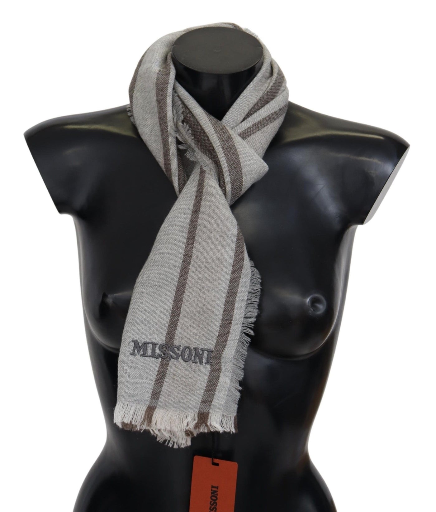 Écharpe unisexe en laine à rayures multicolores Missoni