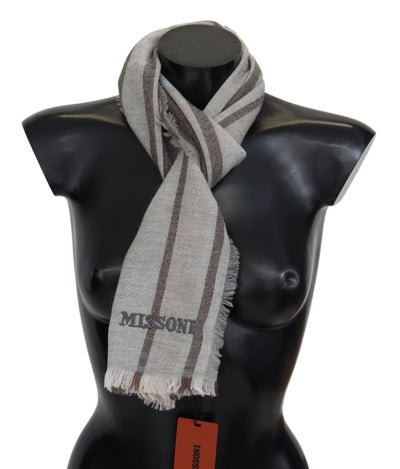 Écharpe unisexe en laine à rayures multicolores Missoni