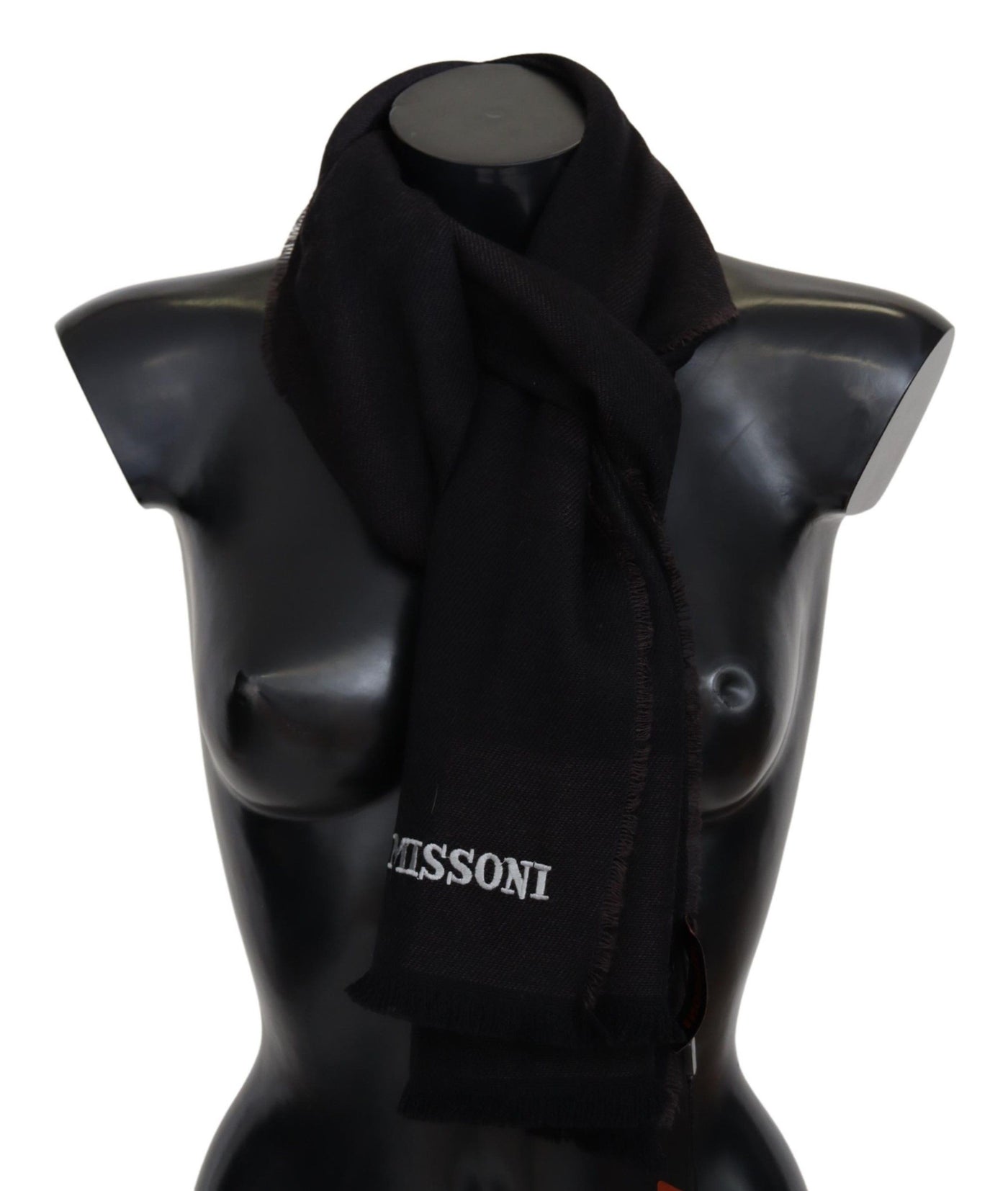 Écharpe unisexe noire Missoni 100 % laine