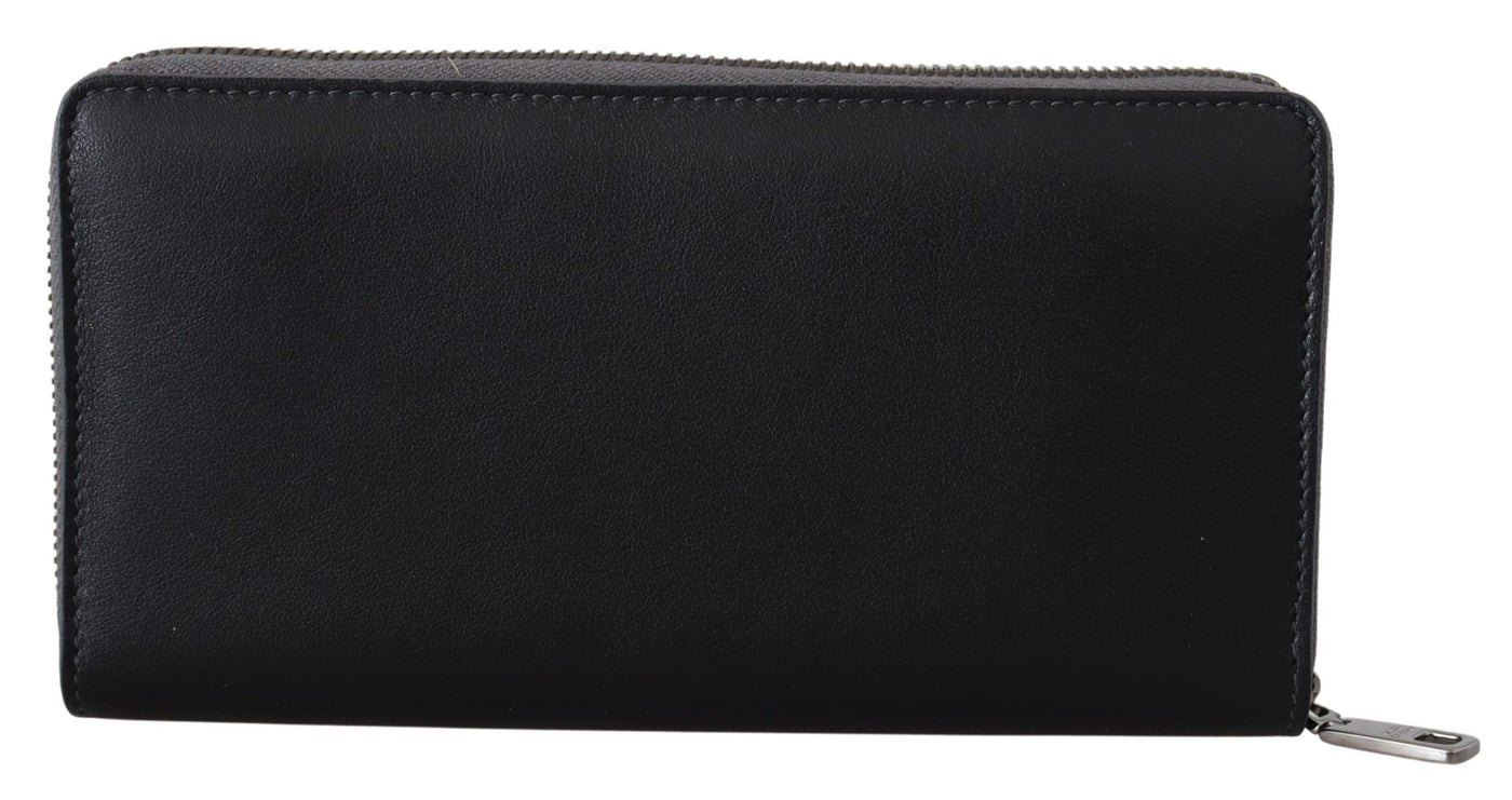 Dolce &amp; Gabbana zwarte Continental Clutch leren portemonnee met rits