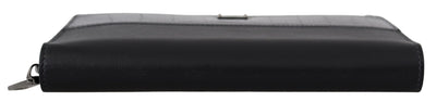 Dolce &amp; Gabbana zwarte Continental Clutch leren portemonnee met rits