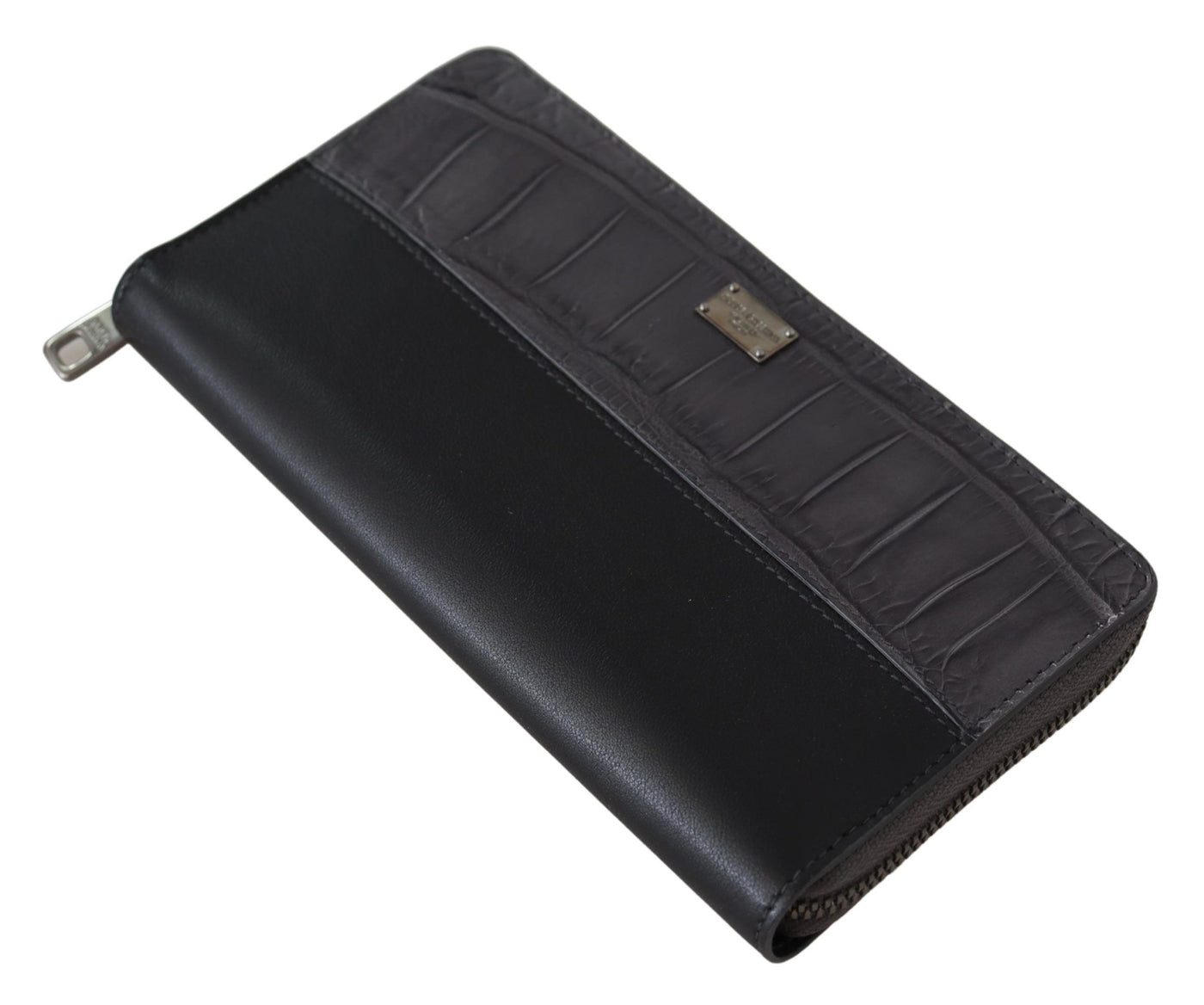 Dolce &amp; Gabbana zwarte Continental Clutch leren portemonnee met rits
