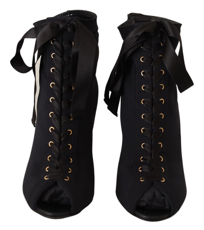 Bottines courtes extensibles noires Dolce &amp; Gabbana