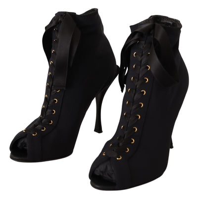 Bottines courtes extensibles noires Dolce &amp; Gabbana