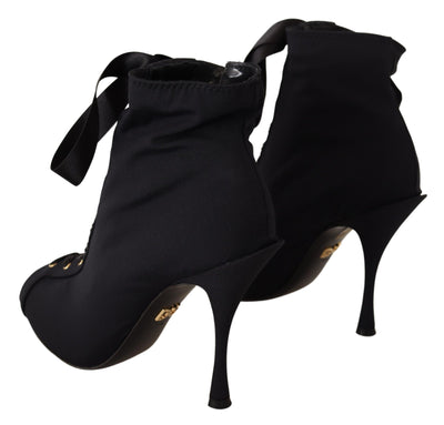 Bottines courtes extensibles noires Dolce &amp; Gabbana
