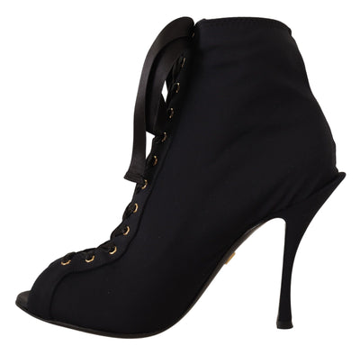 Bottines courtes extensibles noires Dolce &amp; Gabbana
