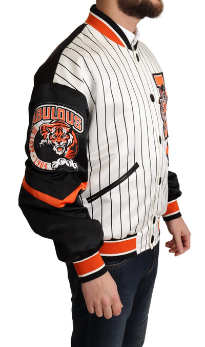 Veste Bomber Multicolore Dolce &amp; Gabbana avec Logo King #DGMILLENNIALS