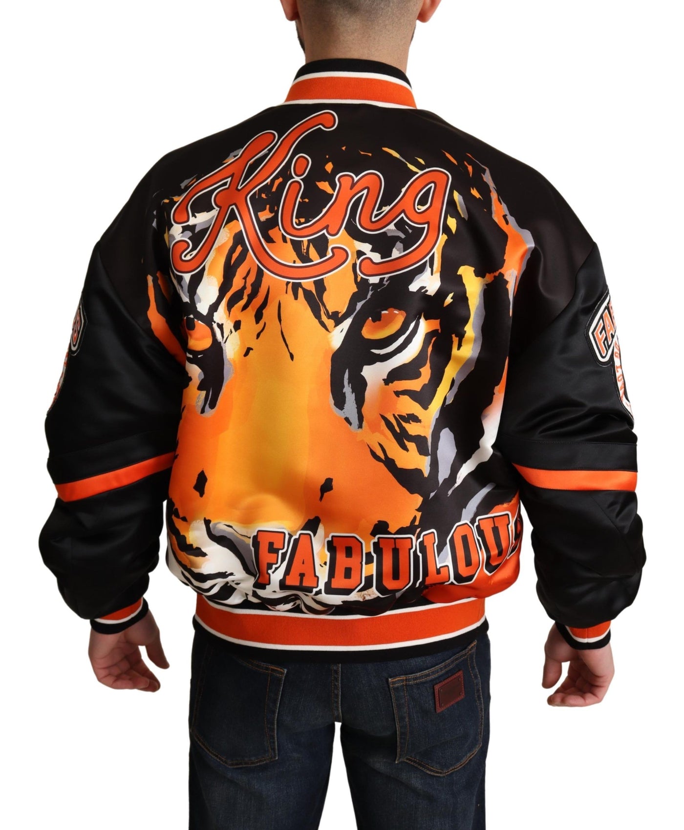Veste Bomber Multicolore Dolce &amp; Gabbana avec Logo King #DGMILLENNIALS