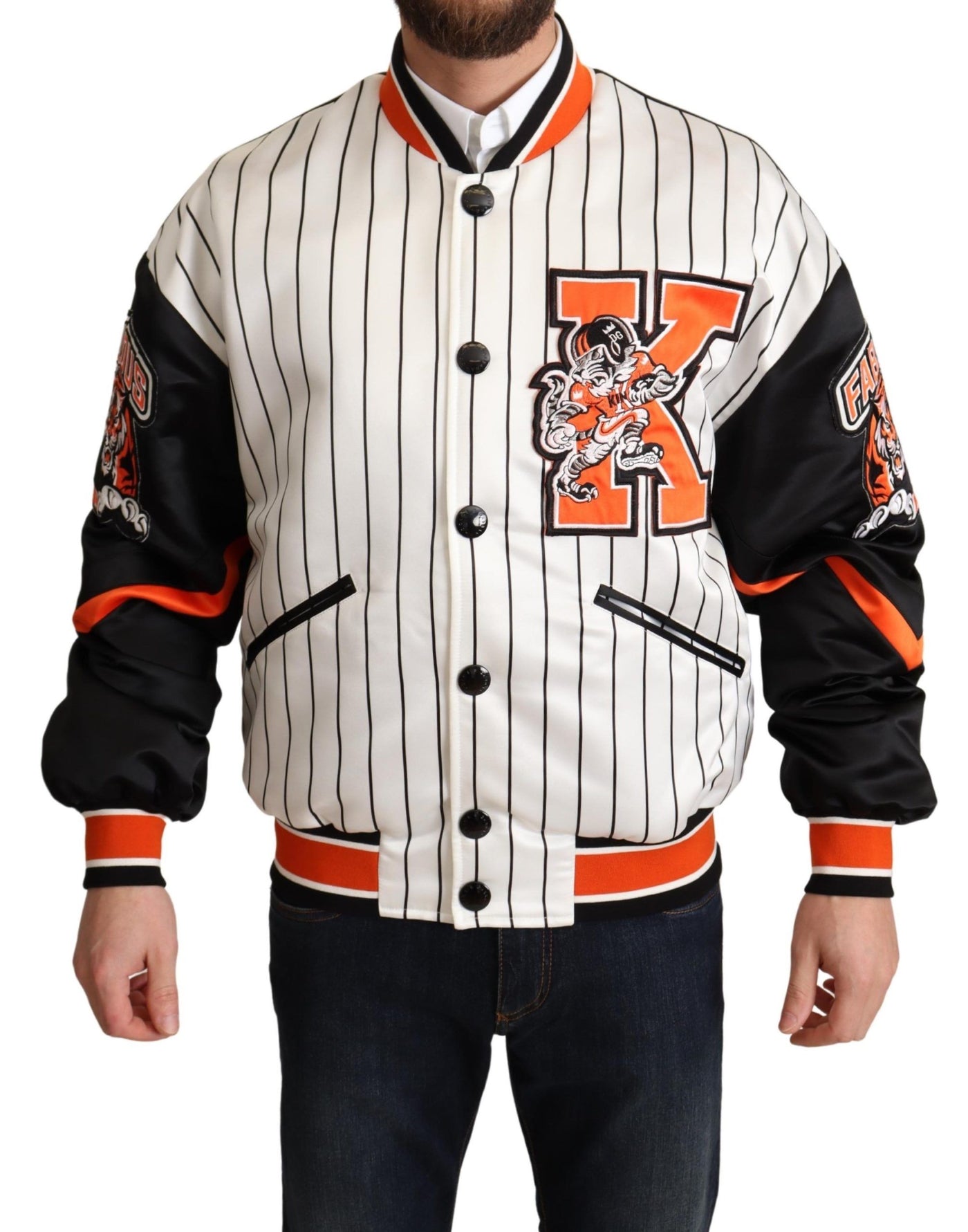 Veste Bomber Multicolore Dolce &amp; Gabbana avec Logo King #DGMILLENNIALS