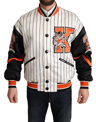 Veste Bomber Multicolore Dolce &amp; Gabbana avec Logo King #DGMILLENNIALS