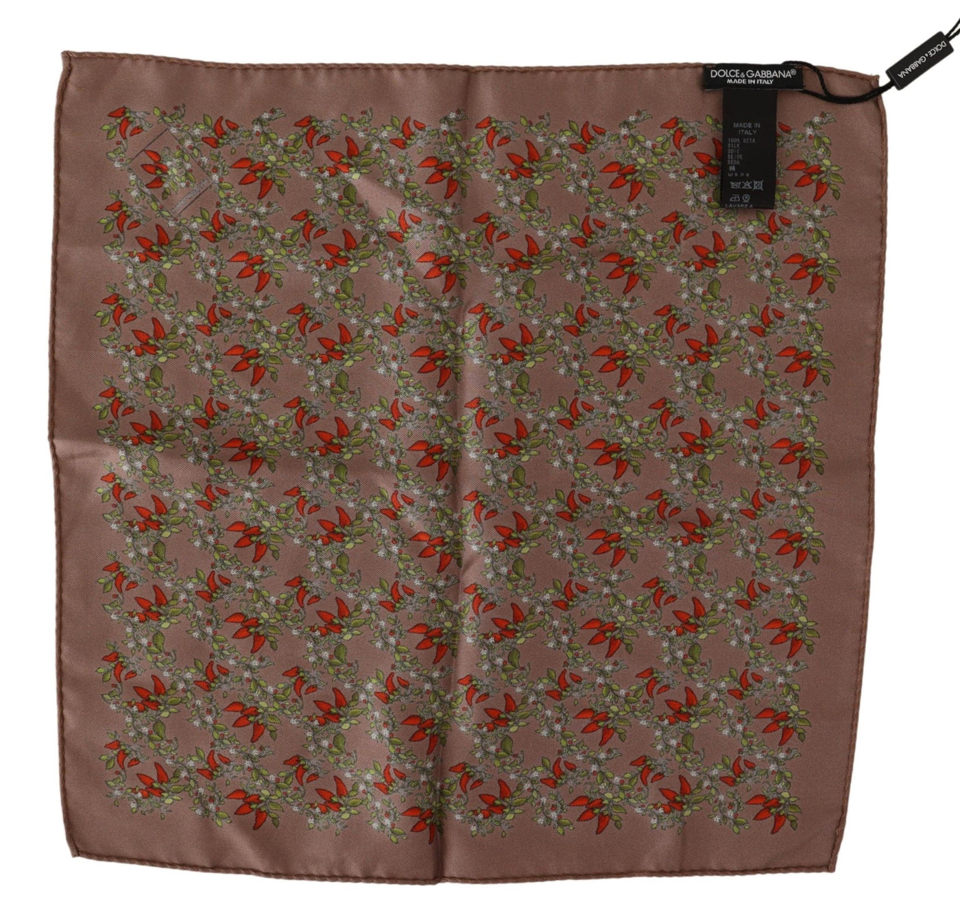 Mouchoir en soie imprimé carottes marron Dolce &amp; Gabbana