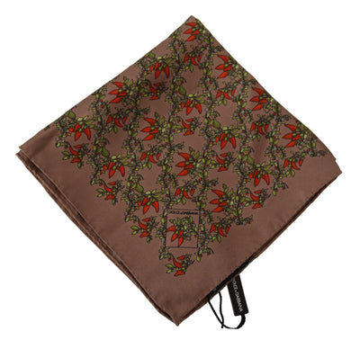 Mouchoir en soie imprimé carottes marron Dolce &amp; Gabbana