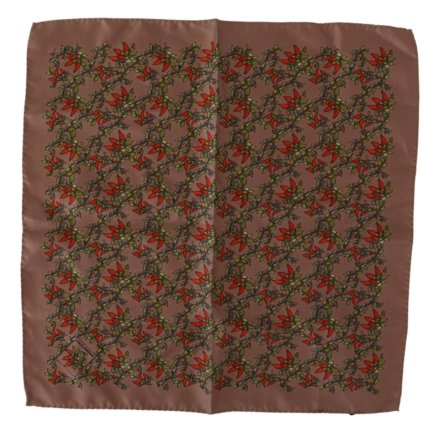 Mouchoir en soie imprimé carottes marron Dolce &amp; Gabbana