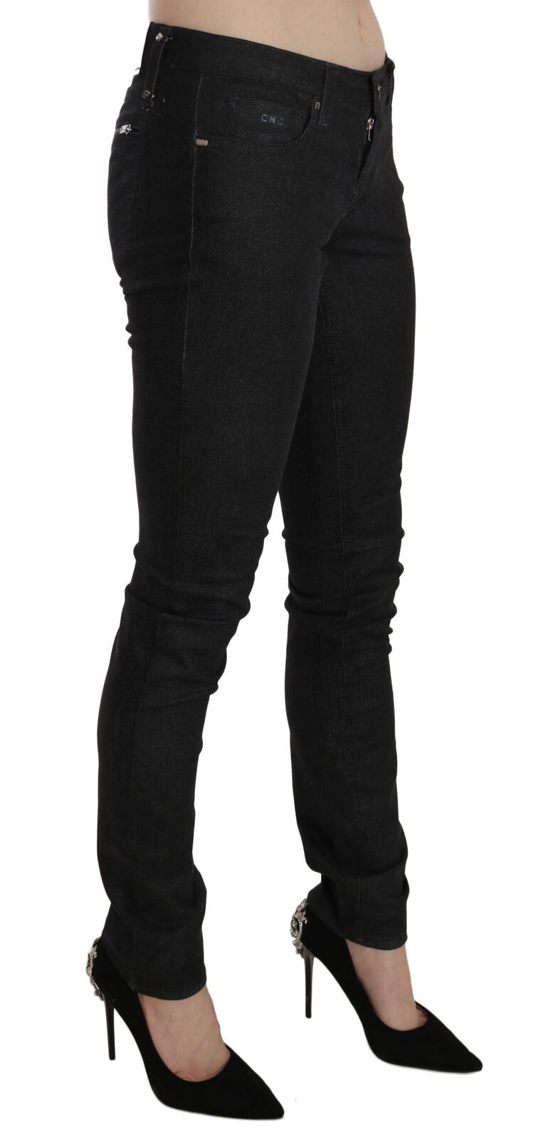 Costume National Zwarte Lage Taille Skinny Casual Denim Jeans
