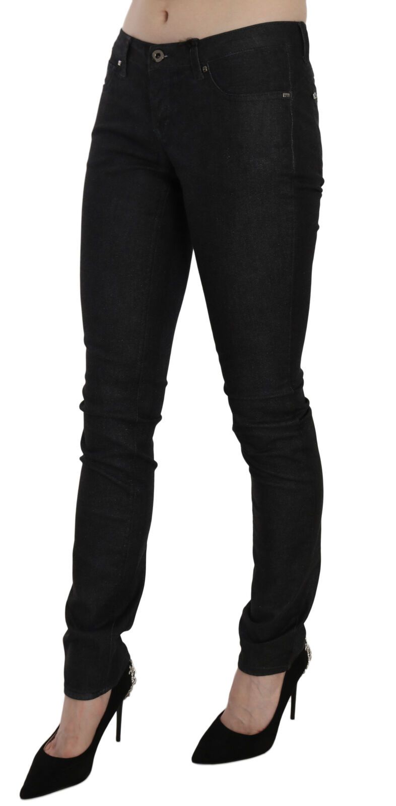 Costume National Zwarte Lage Taille Skinny Casual Denim Jeans