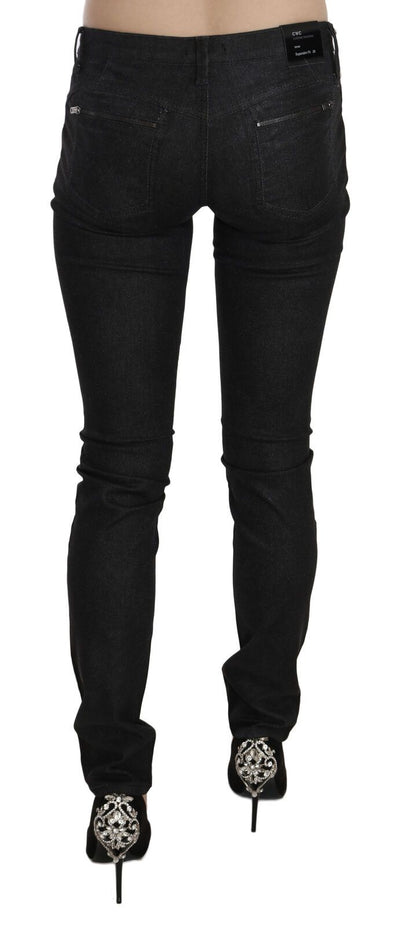 Costume National Zwarte Lage Taille Skinny Casual Denim Jeans