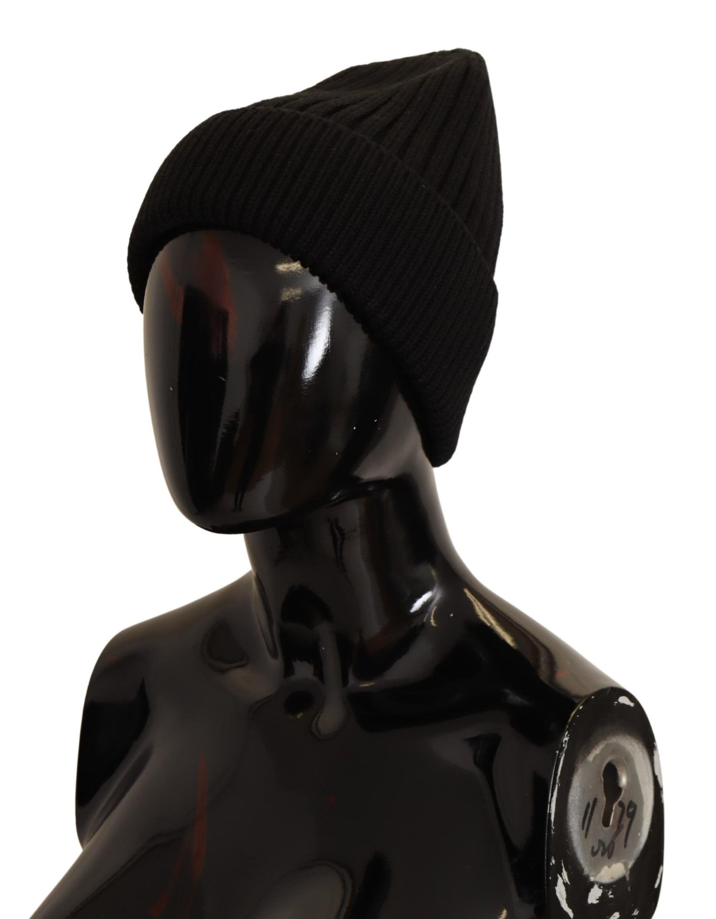 Bonnet d'hiver en laine noire Dolce &amp; Gabbana pour femme