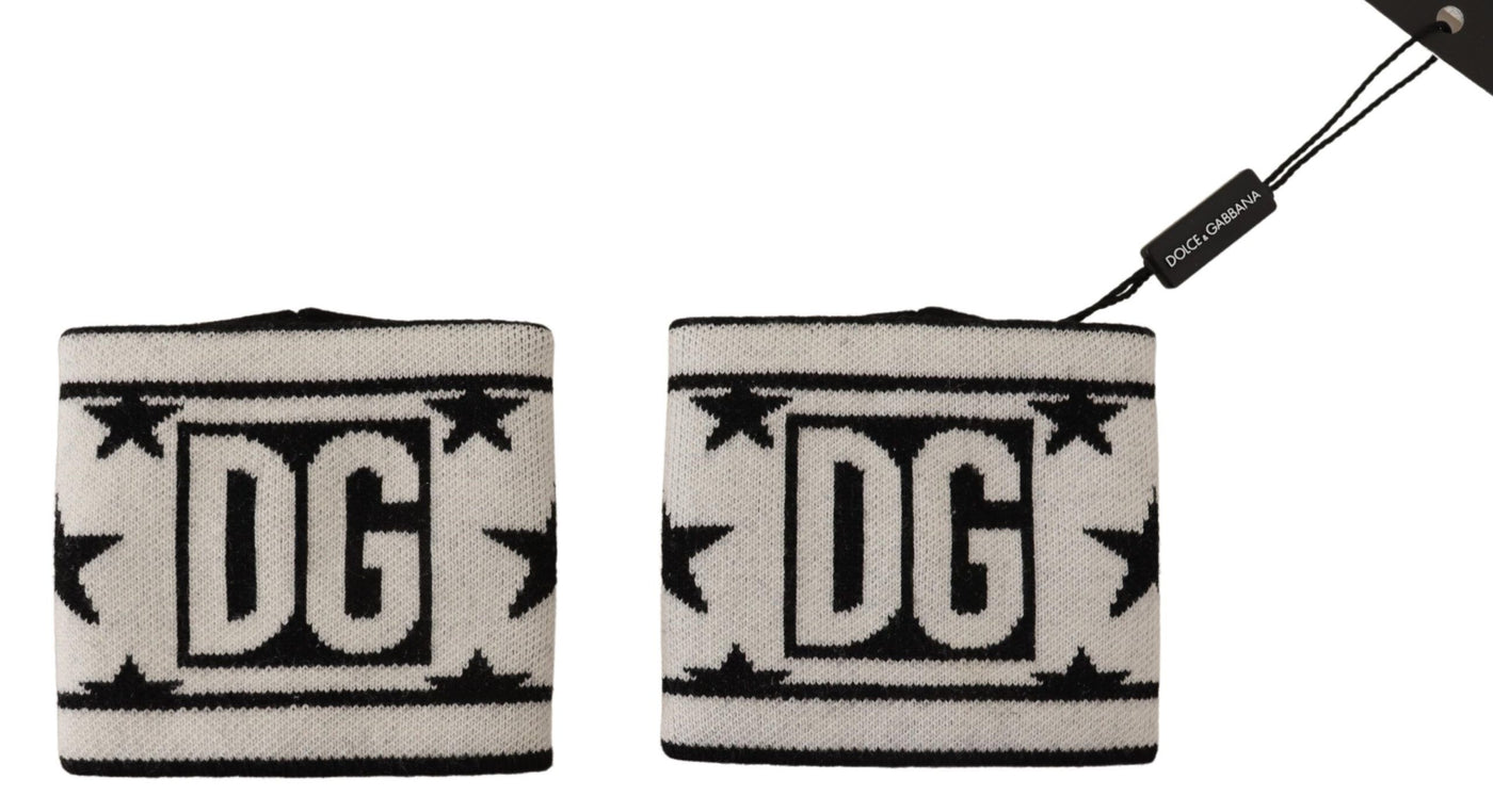 Dolce &amp; Gabbana Wit Zwart Wollen Logo #DGMILLENNIALS Polsbandje