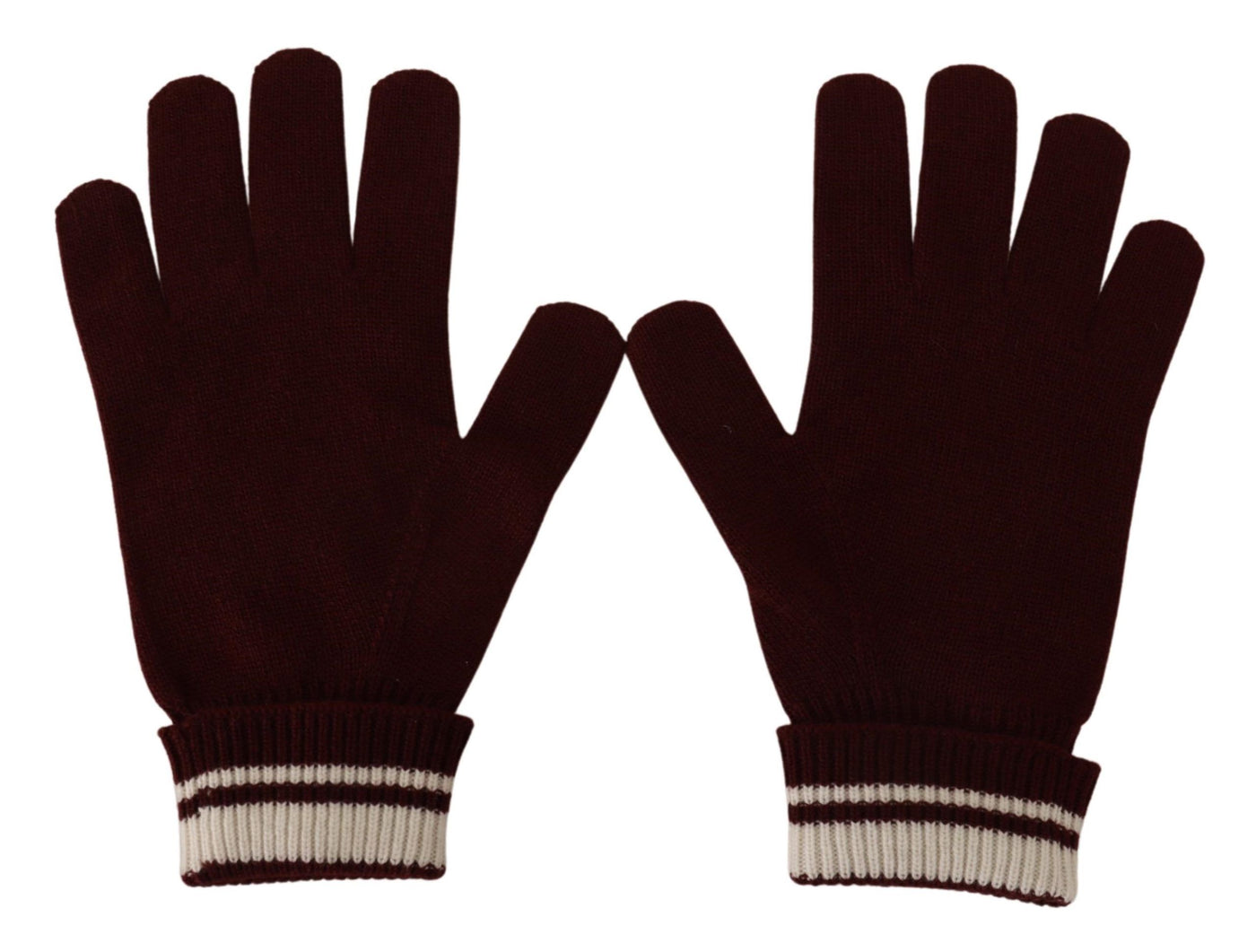 Gants en cachemire Dolce &amp; Gabbana rouges et blancs avec logo D&amp;G et couronne