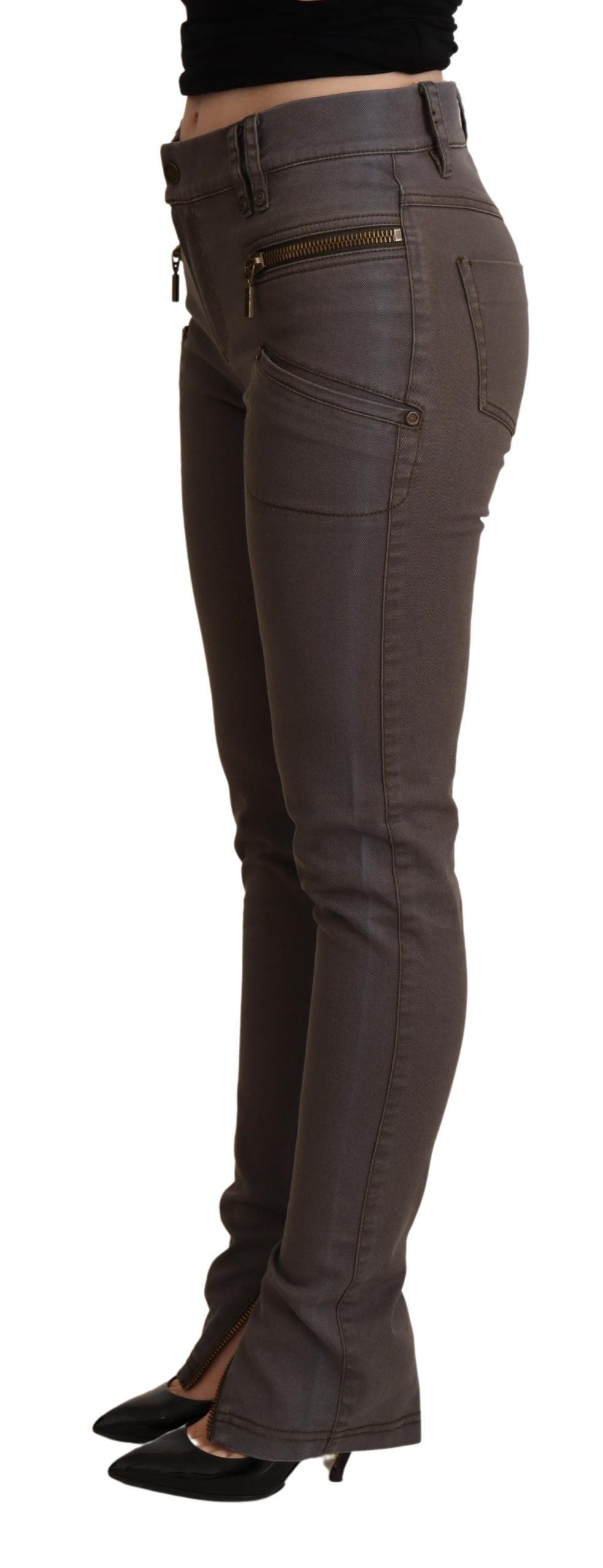 PLEIN SUD Bruine Katoenen Stretch Skinny Denim Jeans