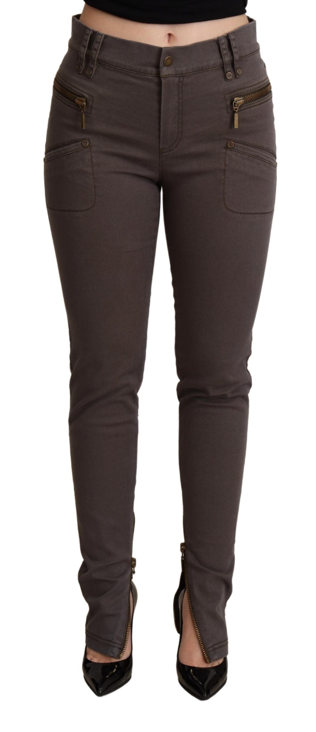 PLEIN SUD Bruine Katoenen Stretch Skinny Denim Jeans