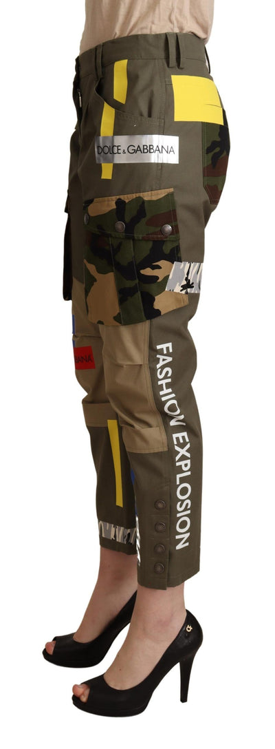 Dolce &amp; Gabbana Groene Militaire Cargo Broek Katoenen Broek