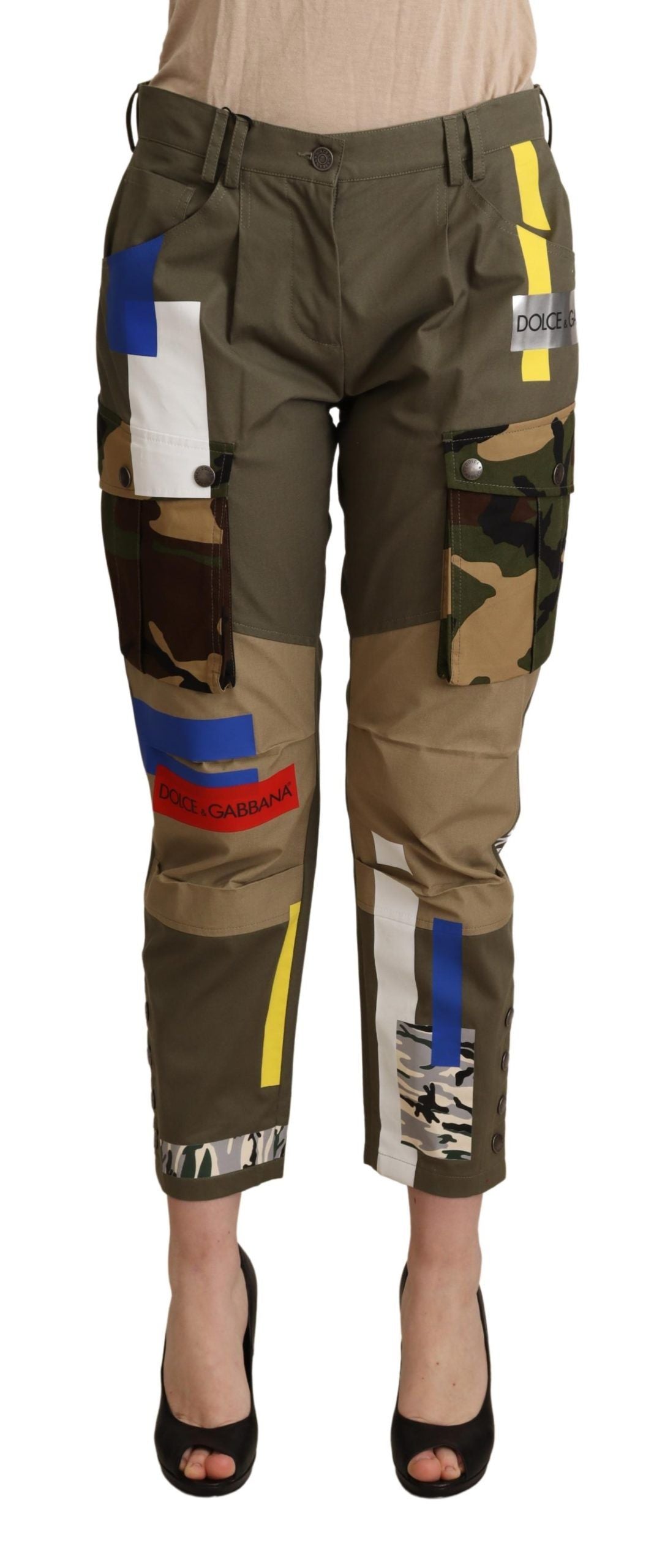 Dolce &amp; Gabbana Groene Militaire Cargo Broek Katoenen Broek