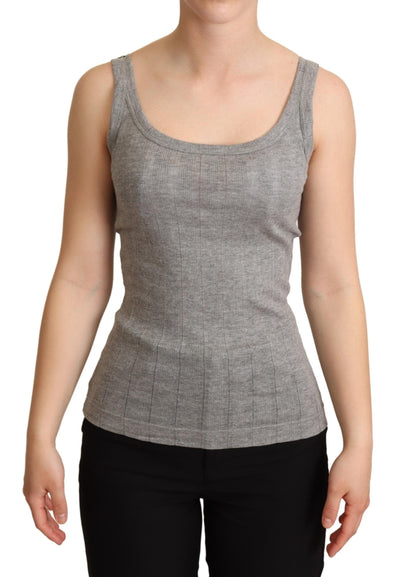 Dolce &amp; Gabbana grijs katoenen Modal Canotta tanktop-T-shirt