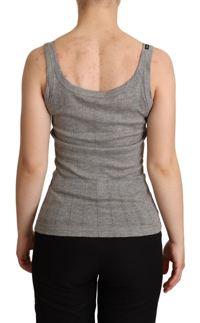 Dolce &amp; Gabbana grijs katoenen Modal Canotta tanktop-T-shirt