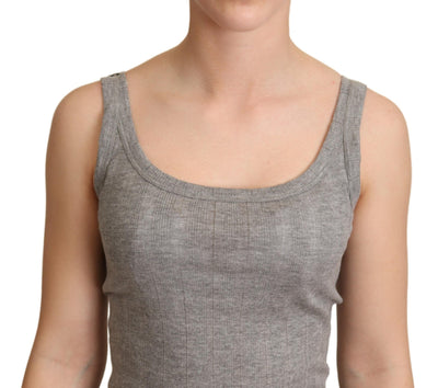 Dolce &amp; Gabbana grijs katoenen Modal Canotta tanktop-T-shirt