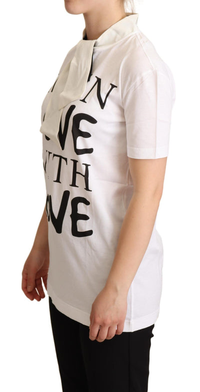 Dolce &amp; Gabbana Wit Katoenen Zijden I'm In Love Top T-shirt