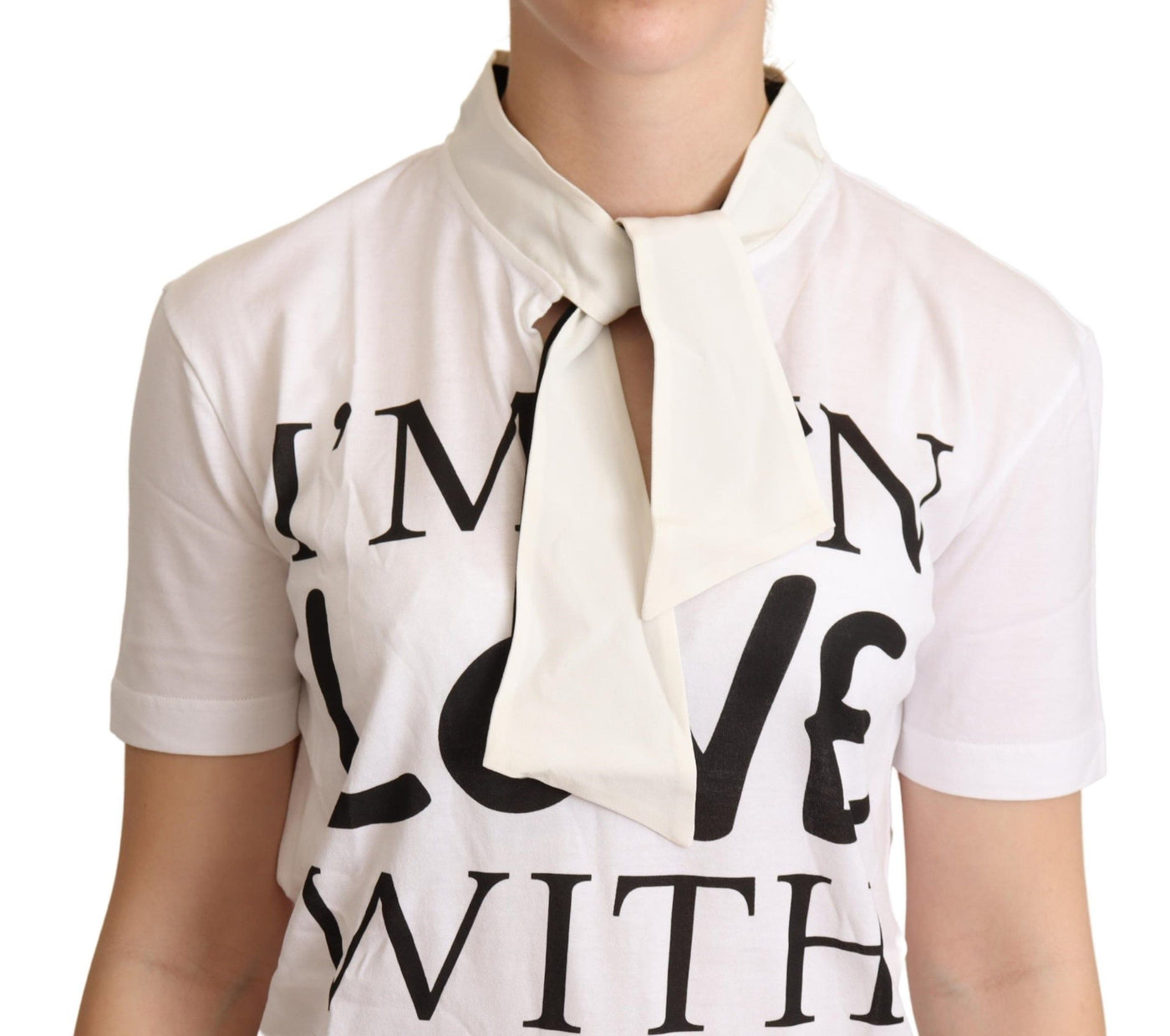 Dolce &amp; Gabbana Wit Katoenen Zijden I'm In Love Top T-shirt