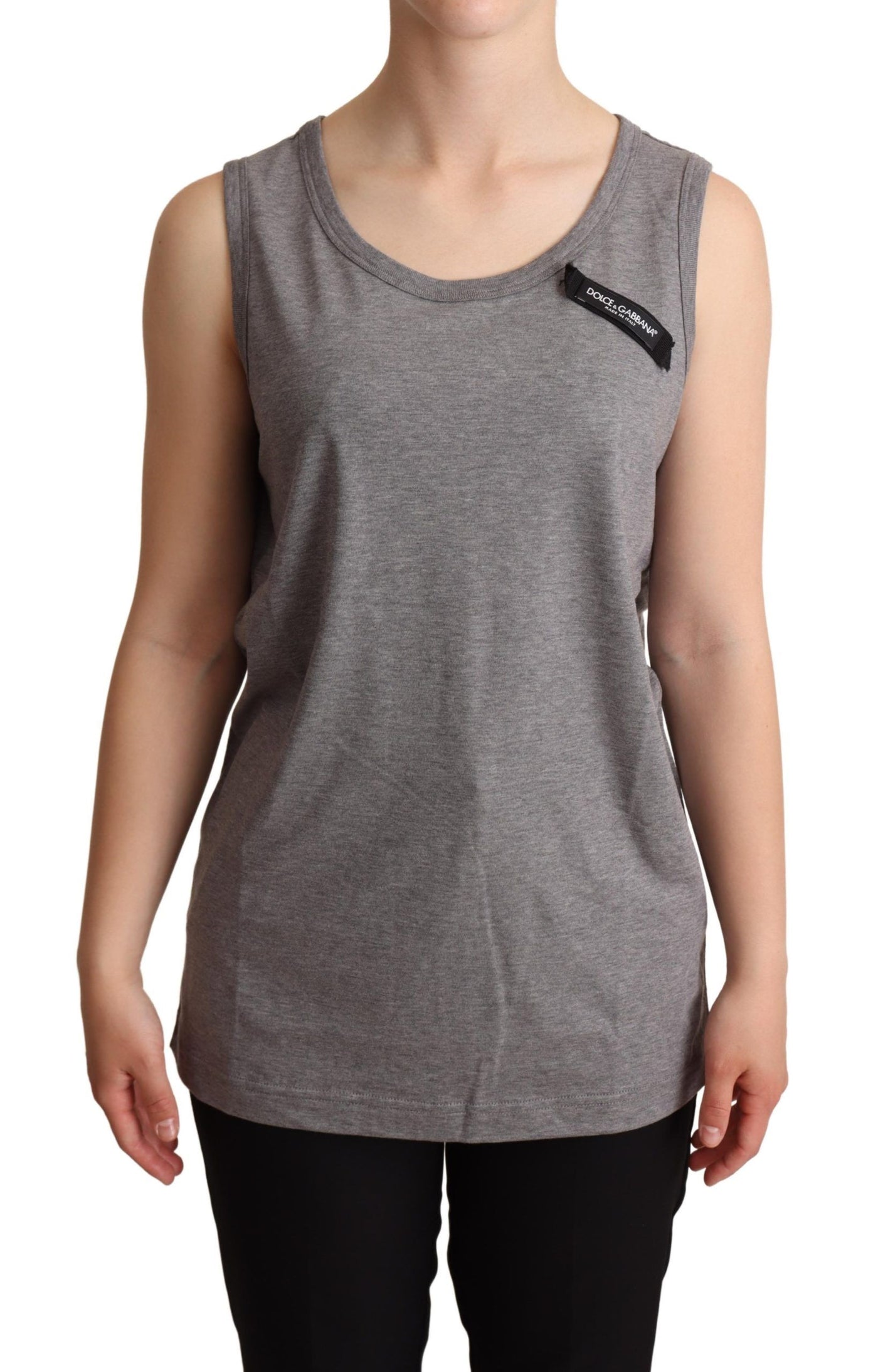 Dolce &amp; Gabbana Grijs Mouwloos Tanktopje met Ronde Hals