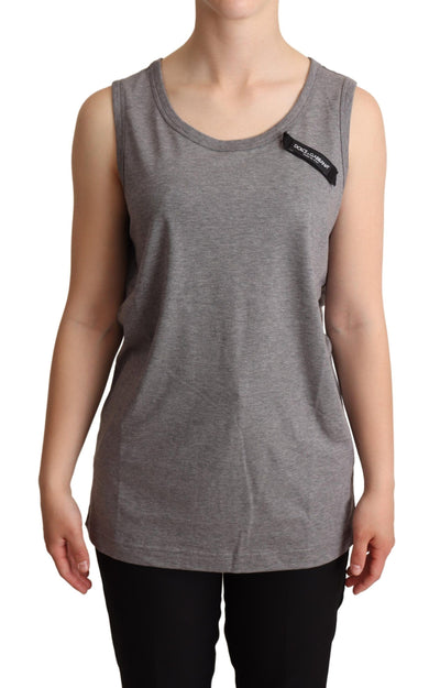 Dolce &amp; Gabbana Grijs Mouwloos Tanktopje met Ronde Hals