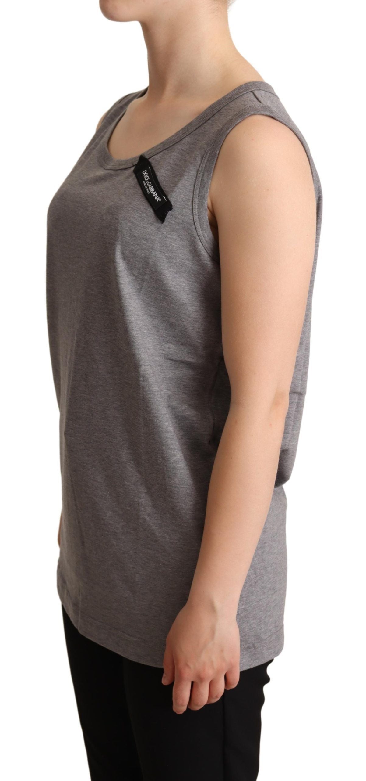 Dolce &amp; Gabbana Grijs Mouwloos Tanktopje met Ronde Hals