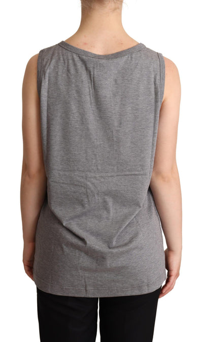 Dolce &amp; Gabbana Grijs Mouwloos Tanktopje met Ronde Hals