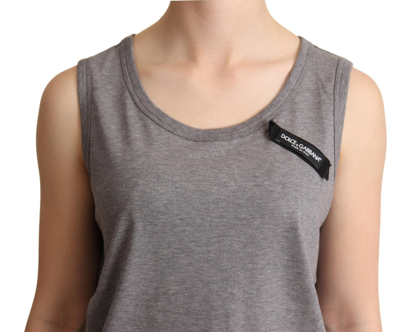 Dolce &amp; Gabbana Grijs Mouwloos Tanktopje met Ronde Hals