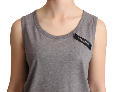 Dolce &amp; Gabbana Grijs Mouwloos Tanktopje met Ronde Hals