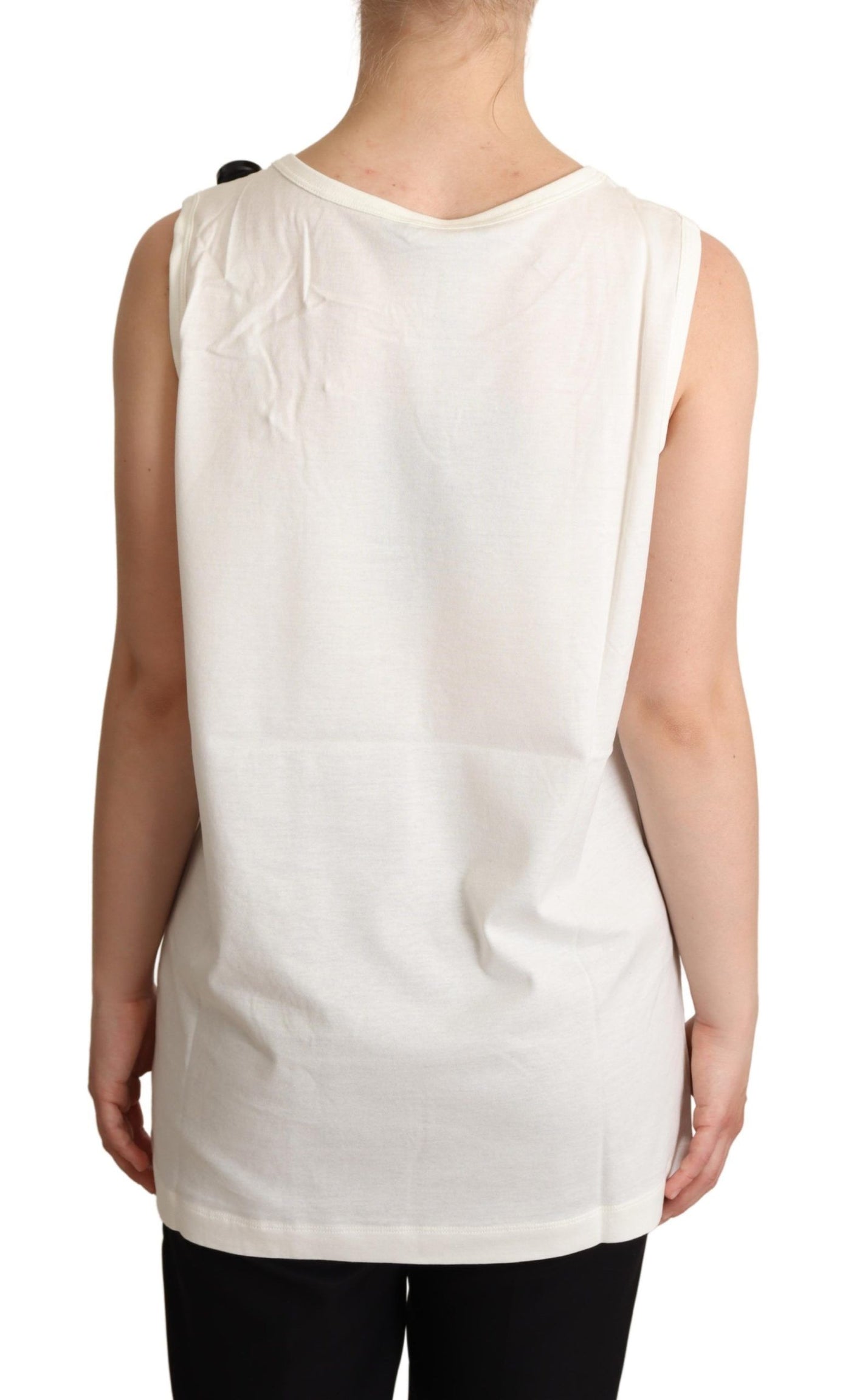 Dolce &amp; Gabbana Wit T-shirt met bloemenprint en hondenprint