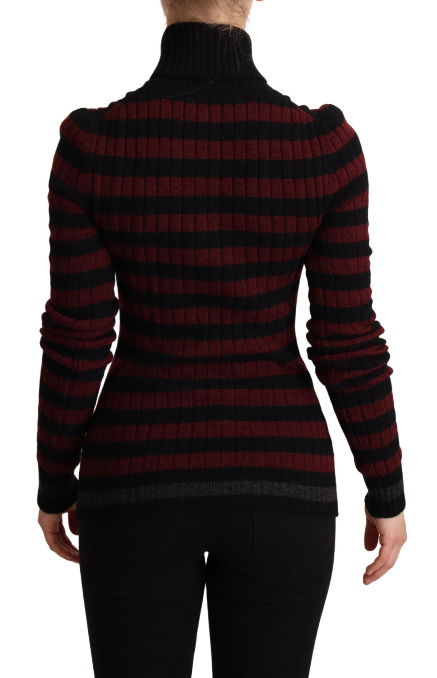 Pull en laine à rayures noires et rouges Dolce &amp; Gabbana