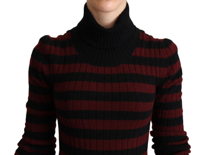 Pull en laine à rayures noires et rouges Dolce &amp; Gabbana