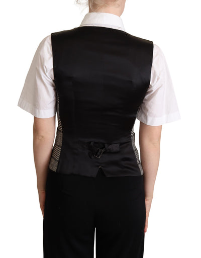 Gilet sans manches à carreaux gris Dolce &amp; Gabbana